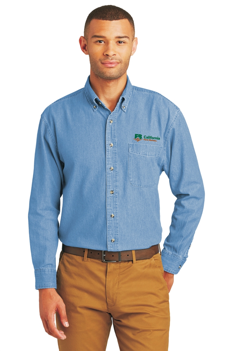 Picture of Port & Company Men's Long Sleeve Denim Shirt